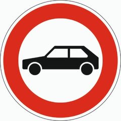  Vorschriftzeichen Verkehrszeichen 257-55 Verbot f. Personenkraftwagen, Ø 600 mm, Alu 2 mm, RA3 12356607