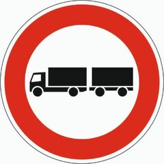  Vorschriftzeichen Verkehrszeichen 257-57 Verbot f. Lastkraftwagen mit Anhänger, Ø 600 mm, Alu 2 mm, RA3 12356468