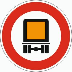  Vorschriftzeichen Verkehrszeichen 261 Verbot f. kennzeichnungspfl. Kraftfahrzeuge mit gefährl. Gütern, Ø 600 mm, Alu 2 mm, RA3 12356188