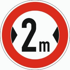  Vorschriftzeichen Verkehrszeichen 264 Verbot f. Fahrzeuge über angeg. tatsächliche Breite, Ø 420 mm, Alu 2 mm, RA2 12356045