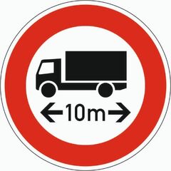  Vorschriftzeichen Verkehrszeichen 266 Verbot f. Fahrzeuge über angeg. tatsächliche Länge, Ø 600 mm, Alu 2 12356042