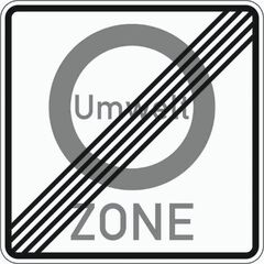  Vorschriftzeichen Verkehrszeichen 270-2 Ende einer Verkehrsverbotszone z. Vermind. schädlicher Luftverunreinig. 840x840 mm, Alu 2 mm, RA1 12356590