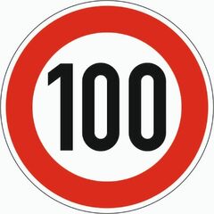  Vorschriftzeichen Verkehrszeichen 274-100 Zulässige Höchstgeschwindigkeit 100 km/h, Ø 600 mm, Alu 3 mm, RA3 12356998