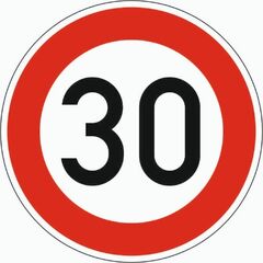  Verkehrszeichen und Schilder ADCO Verkehrszeichen 274-30 Zulässige Höchstgeschwindigkeit 30 km/h, Ø 600 mm, Alu 2 mm, RA2 12355863
