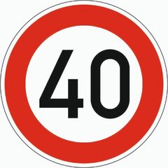  Vorschriftzeichen ADCO Verkehrszeichen 274-40 Zulässige Höchstgeschwindigkeit 40 km/h, Ø 600 mm, Alu 2 mm, RA2 12355926