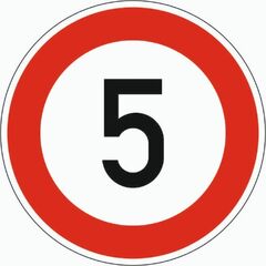  Vorschriftzeichen Verkehrszeichen 274-5 Zulässige Höchstgeschwindigkeit 5 km/h, Ø 600 mm, Alu 3 mm, RA2 12356711