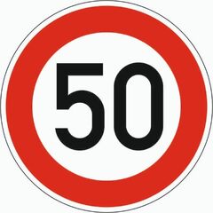  Vorschriftzeichen ADCO Verkehrszeichen 274-50 Zulässige Höchstgeschwindigkeit 50 km/h, Ø 600 mm, Alu 2 mm, RA2 12355916