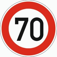  Verkehrszeichen und Schilder ADCO Verkehrszeichen 274-70 Zulässige Höchstgeschwindigkeit 70 km/h, Ø 600 mm, Alu 2 mm, RA2 12355897
