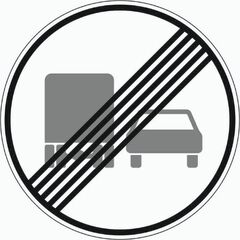  Vorschriftzeichen Verkehrszeichen 281 Ende d. Überholverbots f. Kfz m. einer zuläss. Gesamtmasse über 3,5t, einschl. Anhänger , Ø 600mm, Alu 3mm, RA2 12355984