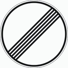  Vorschriftzeichen ADCO Verkehrszeichen 282 Ende sämtl. streckenbez. Geschwindigkeitsbeschränkungen u. Überholverbote, Ø 600mm, Alu 2mm, RA3 12355888