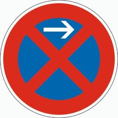  Vorschriftzeichen Verkehrszeichen 283-21 Absolutes Haltverbot Anfang (Aufst. links), Ø 750 mm, Alu 2 mm, RA2 12356941