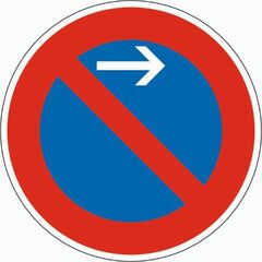  Vorschriftzeichen Verkehrszeichen 286-21 Eingeschränktes Haltverbot Anfang (Aufst. links), Ø 600 mm, Alu 2 mm, RA3 12356931
