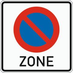 Vorschriftzeichen Verkehrszeichen 290-1 Beginn eines eingeschränkten Haltverbots f. eine Zone 840x840 mm, Alu 2 mm, RA2 12356100