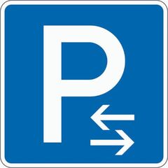  Richtzeichen Verkehrszeichen 314-30 Parken Mitte (Aufstellung rechts od. links) 600x600mm, Alu 3mm, RA2 12358934