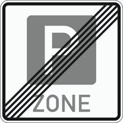  Richtzeichen Verkehrszeichen 314-2 Ende einer Parkraumbewirtschaftungszone 840x840mm, Alu 2mm, RA3 12359665
