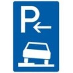  Richtzeichen Verkehrszeichen 315-52 Parken auf Gehwegen, halb in Fahrtrichtung links Ende 900x600mm, Alu 3mm, RA2 12359077