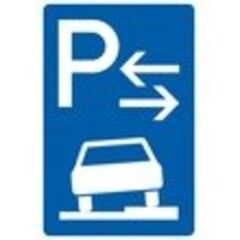  Richtzeichen Verkehrszeichen 315-58 Parken auf Gehwegen, halb in Fahrtrichtung rechts Mitte 630x420mm, Alu 2mm, RA3 12359218
