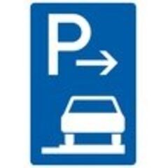  Richtzeichen Verkehrszeichen 315-67 Parken auf Gehwegen, ganz in Fahrtrichtung rechts Ende 900x600mm, Alu 2mm, RA3 12358919