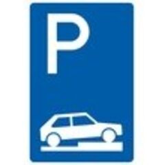  Richtzeichen Verkehrszeichen 315-75 Parken auf Gehwegen, halb quer zur Fahrtrichtung rechts 900x600mm, Alu 2mm, RA1 12358913