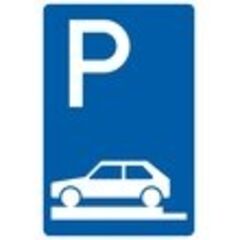  Richtzeichen Verkehrszeichen 315-80 Parken auf Gehwegen, ganz quer zur Fahrtrichtung links 630x420mm, Alu 2mm, RA1 12359934