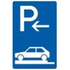  Richtzeichen Verkehrszeichen 315-82 Parken auf Gehwegen, ganz quer z. Fahrtrichtung links Ende 900x600 mm, Alu 3 mm 12359782