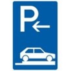  Richtzeichen Verkehrszeichen 315-86 Parken auf Gehwegen, ganz quer z. Fahrtrichtung rechts Anfang 630x420 mm, Alu 2 mm 12359342
