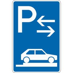  Richtzeichen Verkehrszeichen 315-88 Parken auf Gehwegen, ganz quer z. Fahrtrichtung rechts Mitte 630x420 mm, Alu 2 mm 12359777