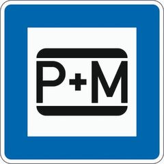  Richtzeichen Verkehrszeichen 316-50 Parken u. Mitfahren 420x420mm, Alu 2mm, RA3 12359047