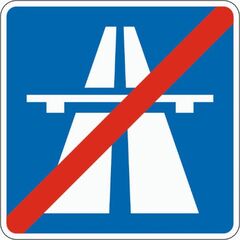  Richtzeichen Verkehrszeichen 330-2 Ende d. Autobahn 600x600mm, Alu 2mm, RA1 12359621