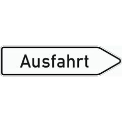  Richtzeichen Verkehrszeichen 333-1-20 Ausfahrt v. anderen Straßen außerh. d. Autobahn in weiß, rechtsw., 500x2000mm, Alu 3mm, RA3 12359328
