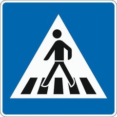  Richtzeichen Verkehrszeichen 350-10 Fußgängerüberweg, Aufstellung rechts 750x750mm, Alu 2mm, RA3 12359036