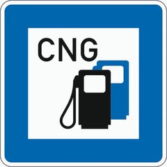  Richtzeichen Verkehrszeichen 365-54 Tankstelle m. Erdgas 840x840mm, Alu 2mm, RA1 12359315