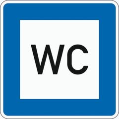  Richtzeichen Verkehrszeichen 365-58 Toilette 600x600mm, Alu 2mm, RA3 12359748