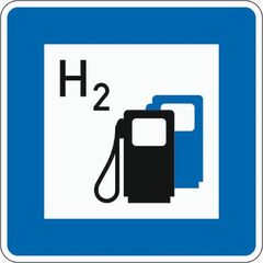  Richtzeichen Verkehrszeichen 365-66 Wasserstofftankstelle 600x600mm, Alu 2mm, RA1 12359451