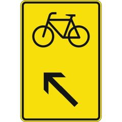  Richtzeichen Verkehrszeichen 422-17 Wegweiser f. Radverkehr, links einordnen 630x420 mm, Alu 2 mm, RA3 12358850