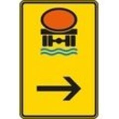  Richtzeichen Verkehrszeichen 422-24 Wegweiser f. Fahrzeuge m. wassergefährdender Ladung, hier rechts 630x420 mm, Alu 2 mm, RA1 12359429