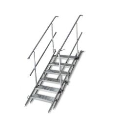  Bautreppe müba-Bautreppe mit 6 Stufen und Geländern, Treppenlänge ca. 1,84m, verzinkt 12444819