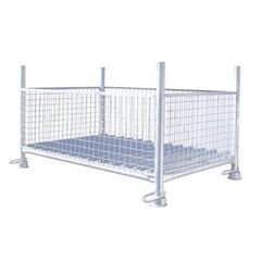  Gitterbox-Paletten müba-Gitterboxpalette, passend für Stapelpalette 1,43x0,87x0,70m, Füllhöhe 50cm, Tragfähigkeit 1500kg, verzinkt 12444621