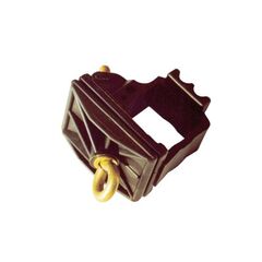  Klemmschellen müba-Kunststoffschilderhalter für Vierkantschaftrohre, aufbiegbar, Farbe schwarz 12444575