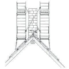  Alu-Dachkamingerüst Alu-Dachkamingerüst müba-Aluminium-Dachkamingerüst Typ DK 4, zweiseitig aufgebaut mit vier Arbeitsbühnen 12444669