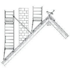  Alu-Dachkamingerüst Alu-Dachkamingerüst müba-Aluminium-Dachkamingerüst Typ DK 5, zweiseitig aufgebaut mit drei Arbeitsbühnen 12444672