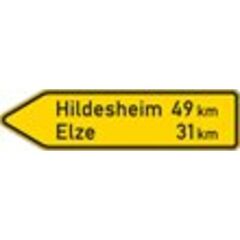  Pfeilwegweiser Verkehrszeichen 418-10 Pfeilwegweiser auf sonstigen Straßen, linksweis., 250x1000 mm, Alu 2 mm, RA1 12360279