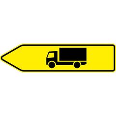  Pfeilwegweiser Verkehrszeichen 421-10 Pfeilwegweiser f. KFZ m. einer zul. Gesamtmasse über 3,5t, linksweis., 350x1250 mm, Alu 2 mm, RA2 12360038