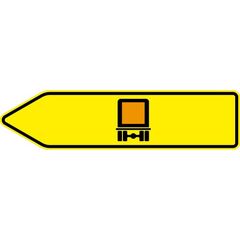  Pfeilwegweiser Verkehrszeichen 421-11 Pfeilwegweiser f. kennzeichnungspfl. Fahrzeuge m. gefährl. Gütern, linksweis. 350x1250 mm, Alu 2 mm, RA2 12360128