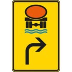 Richtzeichen Verkehrszeichen 442-22 Vorwegweiser f. Fahrzeuge m. wassergefährdender Ladung, rechtsweisend 630x420 mm, Alu 2 mm, RA2 12358977