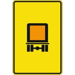  Richtzeichen Verkehrszeichen 442-51 Vorwegweiser f. kennzeichnungspfl. Fahrzeuge m. gefährl. Gütern, ohne Pfeilsymbol 630x420 mm, Alu 3 mm, RA2 12358826