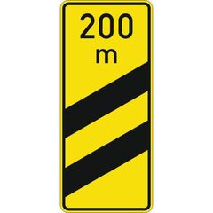  Richtzeichen Verkehrszeichen 450-54 Ankündigungsbake gelb-schwarz zweistreifig 1500x650mm, Alu 3mm, RA3 12359117