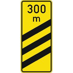  Richtzeichen Verkehrszeichen 450-55 Ankündigungsbake gelb-schwarz dreistreifig 1500x650mm, Alu 3mm, RA3 12359846