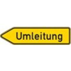  Richtzeichen ADCO Verkehrszeichen 454-10 Pfeilwegweiser Umleitung linksw. 350x1250mm, Alu 2mm, RA2 12355902