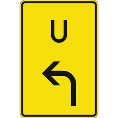  Richtzeichen Verkehrszeichen 455-1-10 Ankündigung od. Fortsetzung d. Umleitung, Vorankündigung links 630x420 mm, Alu 2 mm, RA3 12359116